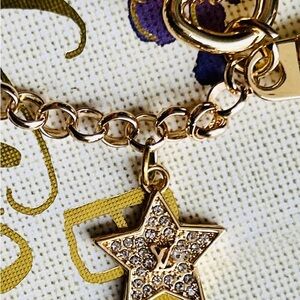 Louis Vuitton Gold and Silver Star Key Holder / Bag Charms